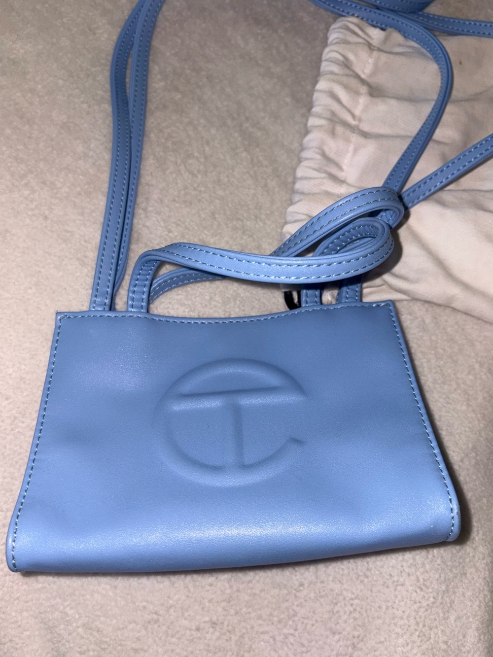 Telfar Powder Blue Embossed Logo Crossbody